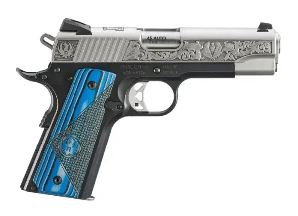 RUGER 45ACP SR1911 CMD ENGRAV.BLUE G10 (16702)